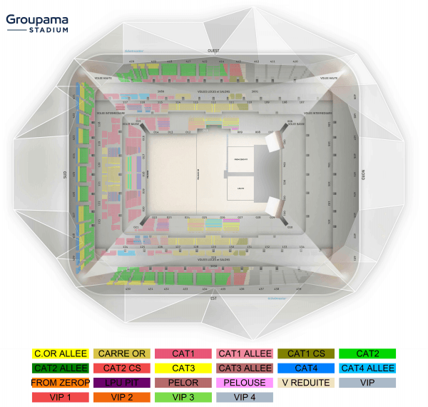 Plan de Groupama Stadium