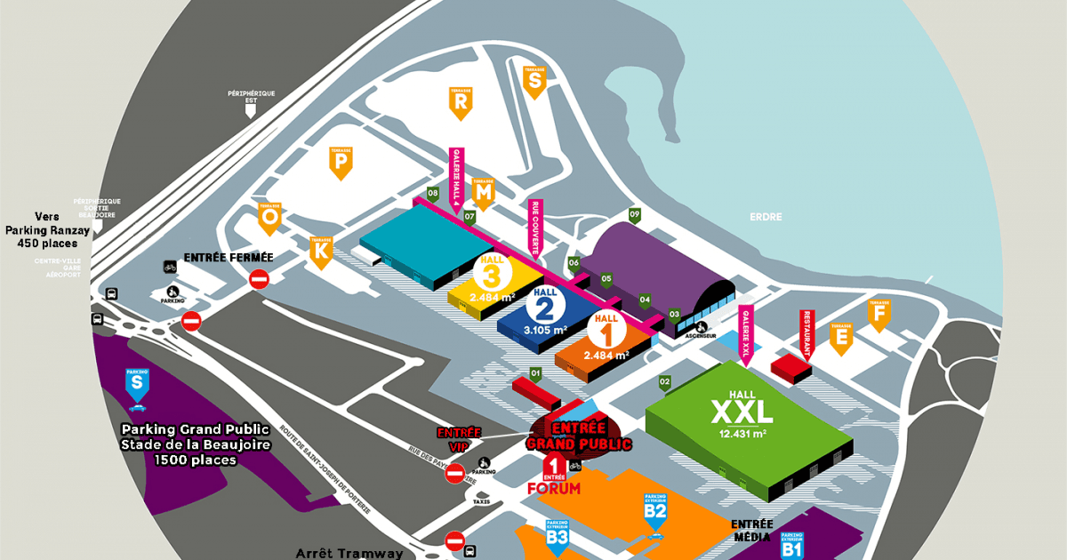 Plan de Parc des Expositions de la Beaujoire